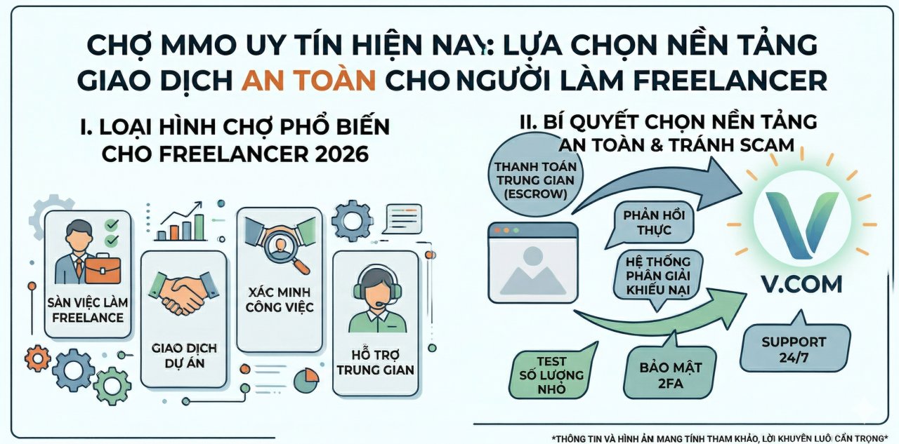 Chợ MMO uy tín hiện nay: Lựa chọn nền tảng giao dịch an toàn cho người làm Freelancer