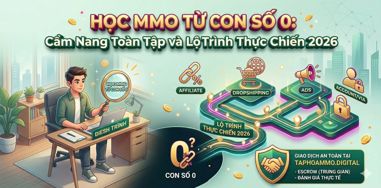 Học MMO từ con số 0: Cẩm nang toàn tập và lộ trình thực chiến 2026