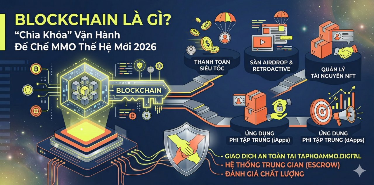 Blockchain là gì? "Chìa khóa" vận hành đế chế MMO thế hệ mới 2026