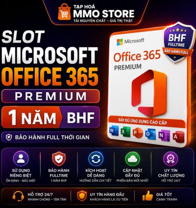 SLOT MICROSOFT OFFICE 365 PREMIUM 1 NĂM Bảo Hành 6 tháng