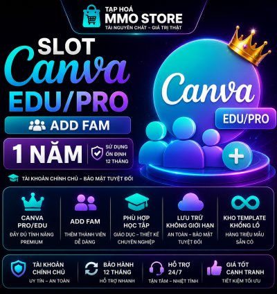 SLOT CANVA EDU/PRO ADD FAM 1 NĂM