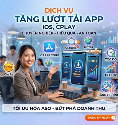 Dịch Vụ Tăng Lượt Tải App iOS & Google Play – Bứt Phá Thứ Hạng, Tối Ưu Hóa ASO